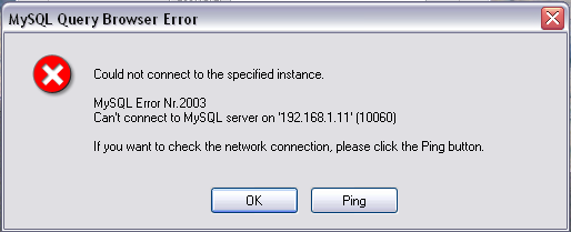 Error message dialog