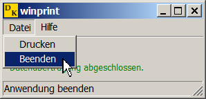 Men&uuml;eintrag zum Beenden