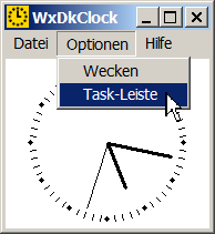 Men&uuml;eintrag f&uuml;r Taskleiste